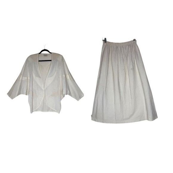 Vintage Sissies X Pierre Lamonte Ivory 2 Pc. Jacket & Skirt Set Sz S Classic - Picture 1 of 14